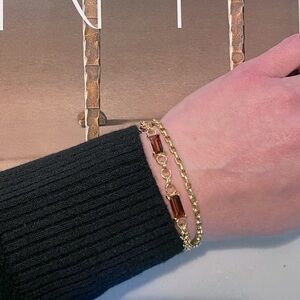 Amber and gold vermeil bracelet